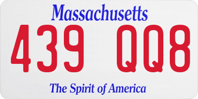 MA license plate 439QQ8