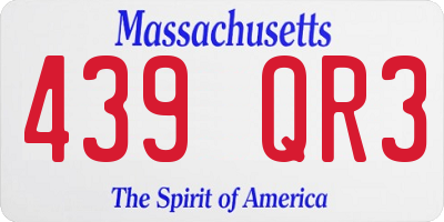 MA license plate 439QR3