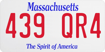 MA license plate 439QR4