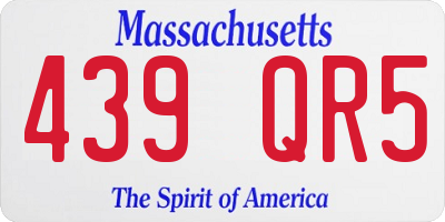 MA license plate 439QR5