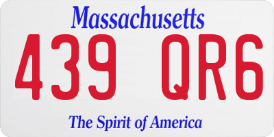 MA license plate 439QR6