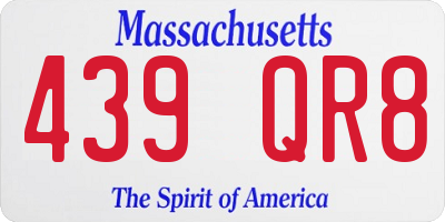 MA license plate 439QR8