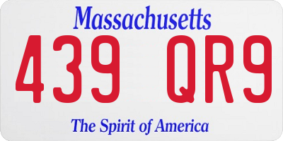 MA license plate 439QR9