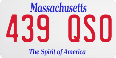 MA license plate 439QS0
