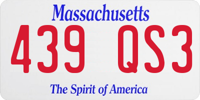 MA license plate 439QS3