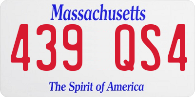 MA license plate 439QS4