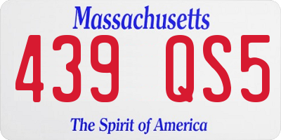 MA license plate 439QS5