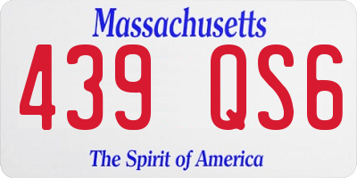 MA license plate 439QS6