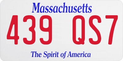 MA license plate 439QS7