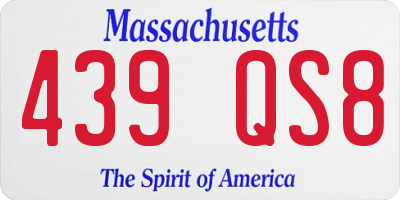 MA license plate 439QS8