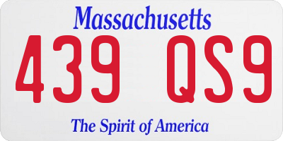 MA license plate 439QS9