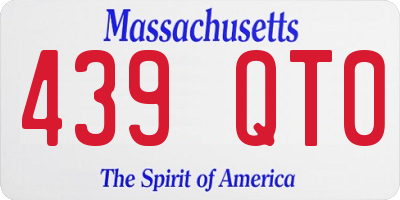 MA license plate 439QT0