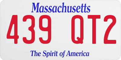 MA license plate 439QT2