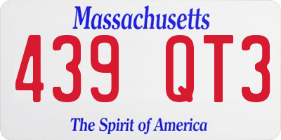 MA license plate 439QT3