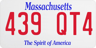 MA license plate 439QT4