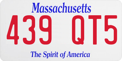 MA license plate 439QT5