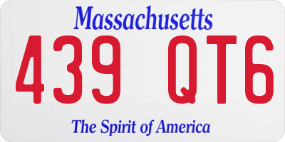 MA license plate 439QT6