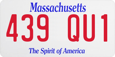 MA license plate 439QU1