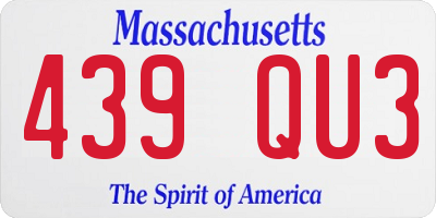 MA license plate 439QU3