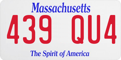 MA license plate 439QU4