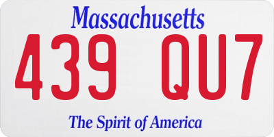 MA license plate 439QU7