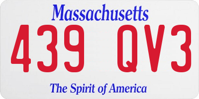 MA license plate 439QV3