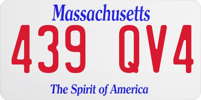 MA license plate 439QV4