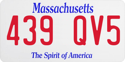 MA license plate 439QV5