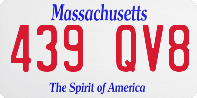 MA license plate 439QV8
