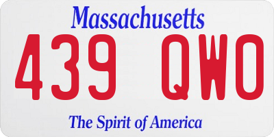 MA license plate 439QW0