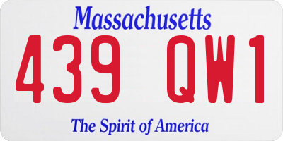 MA license plate 439QW1