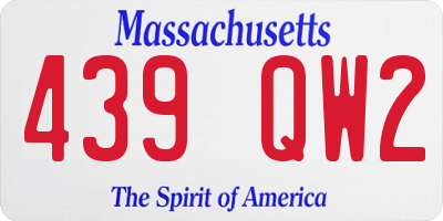 MA license plate 439QW2