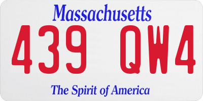MA license plate 439QW4