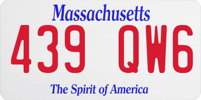 MA license plate 439QW6