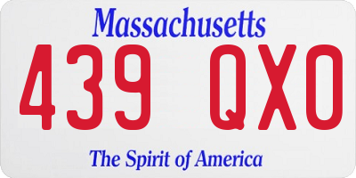 MA license plate 439QX0