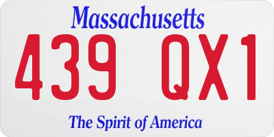 MA license plate 439QX1