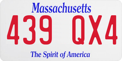 MA license plate 439QX4