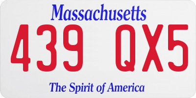MA license plate 439QX5