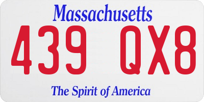 MA license plate 439QX8
