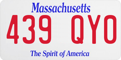 MA license plate 439QY0