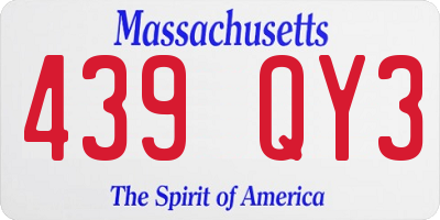 MA license plate 439QY3