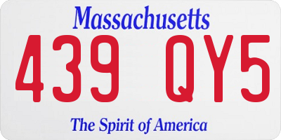 MA license plate 439QY5