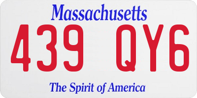 MA license plate 439QY6