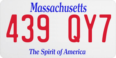 MA license plate 439QY7