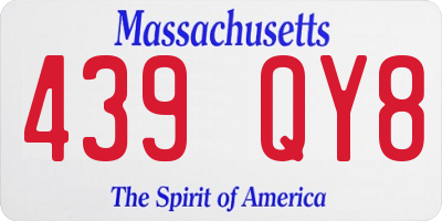 MA license plate 439QY8