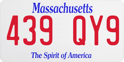 MA license plate 439QY9