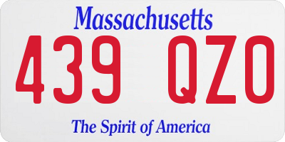 MA license plate 439QZ0