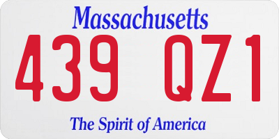 MA license plate 439QZ1