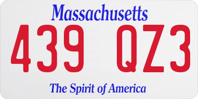 MA license plate 439QZ3