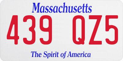 MA license plate 439QZ5